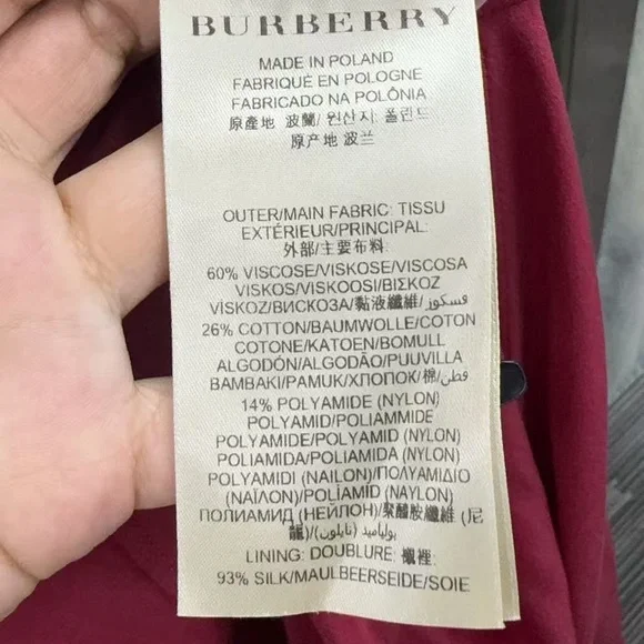 🚩steal Authentic Burberry Floral Lace Midi Dress in Deep Red - Picture 5 of 7